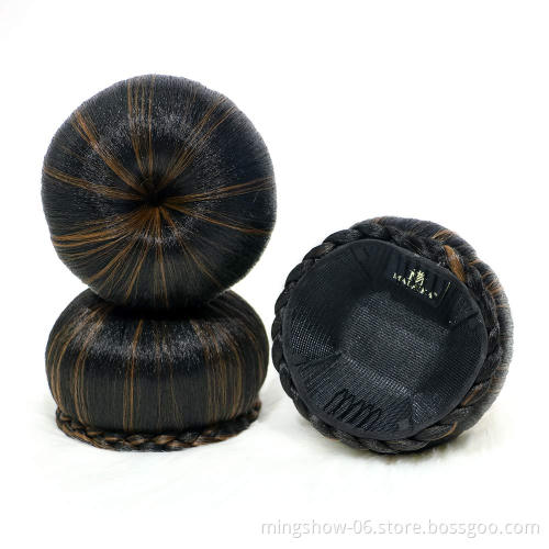 synthetic hair bun braided chignon hair pieces bun maker